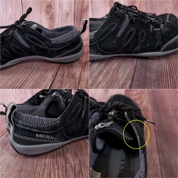 Merrell Contour Glove Black Womens Size 9 Barefoot Suede Trail Running Shoes - Picture 8 of 14